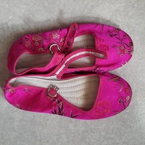 Urban outfitters satin chinese flats